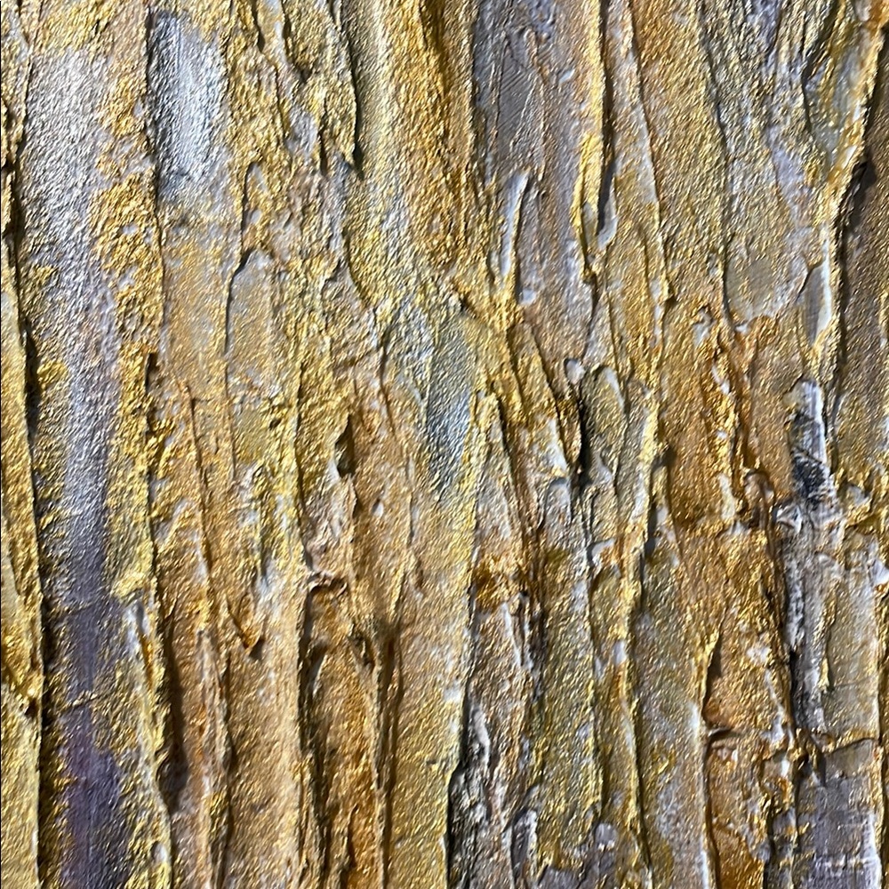 Abstract Gold and Purple Textured Forest Canvas Art 20 in x 16 in - Picture 2 of 8